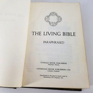 Living Bible Paraphrase Green Tinsdale Hard Cover New Old Testament 1971